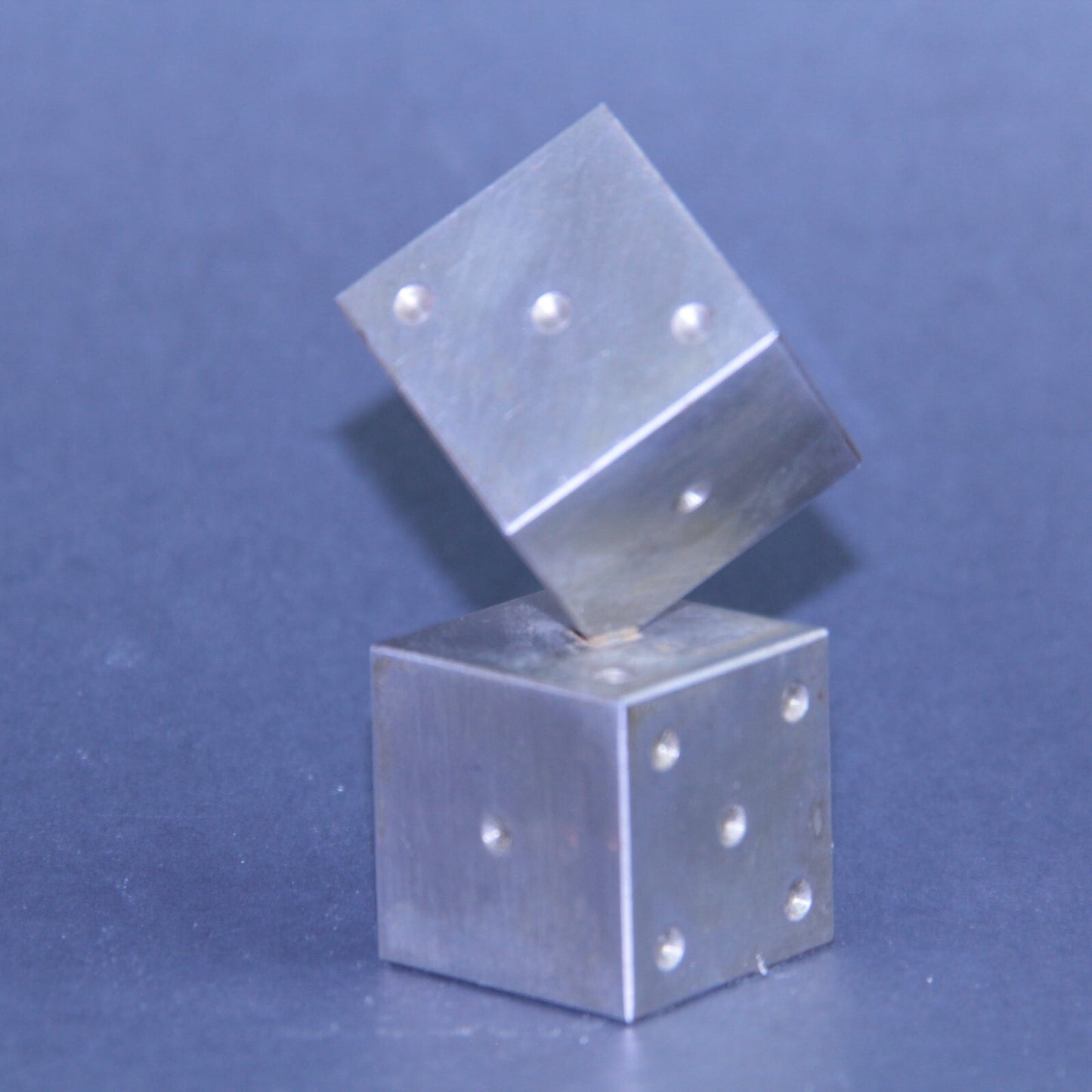 3" Mid Century Modern Dice Steel Brutalist Art Sculpture